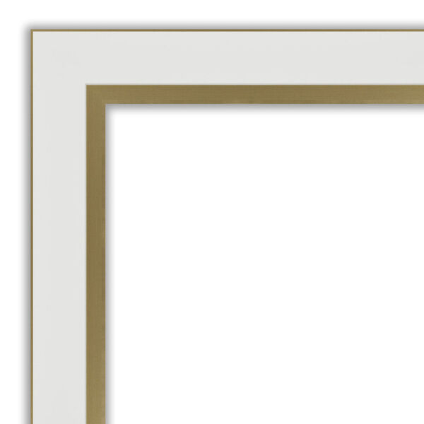 Eva White and Gold 43W X 33H-Inch Bathroom Vanity Wall Mirror, image 2