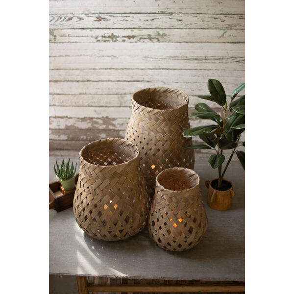 Natural Bamboo Basket, Set of 3, image 1