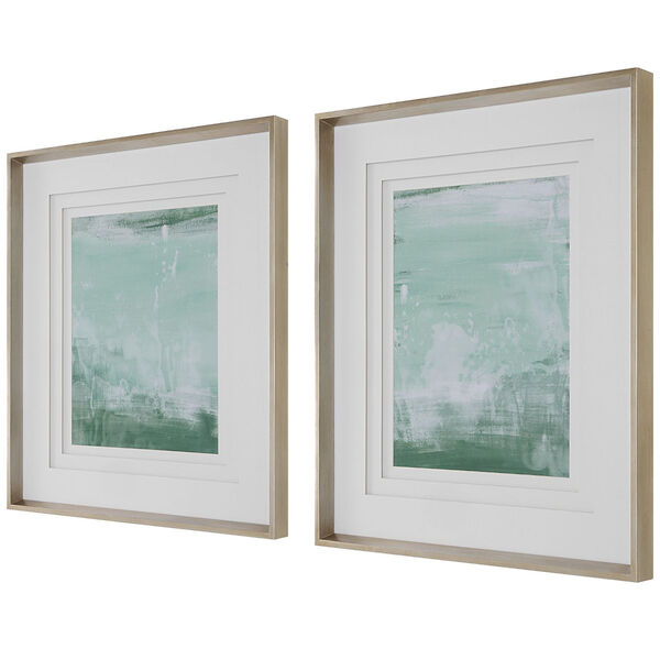 Coastal Patina Silver Framed Prints, Set of 2, image 2