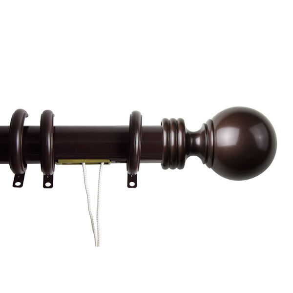 Cocoa 84-Inch Sphere Decorative Traverese Rod with Ring, image 1