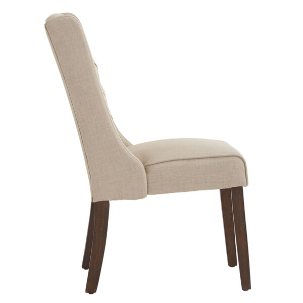 Donna Beige Tufted Linen Upholstered Dining Chair, Set of Two, image 2