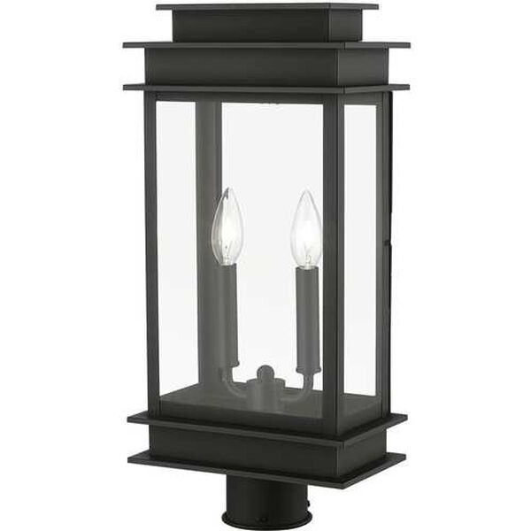 Princeton Black with Polished Chrome Two-Light Outdoor Large Lantern Post, image 5