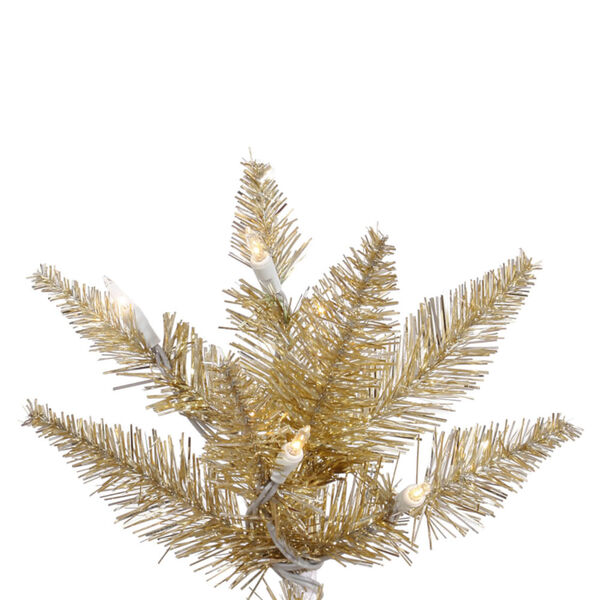 Champagne Fir Yellow Artificial Pre-lit Tree with 1634 PVC Tip, image 2