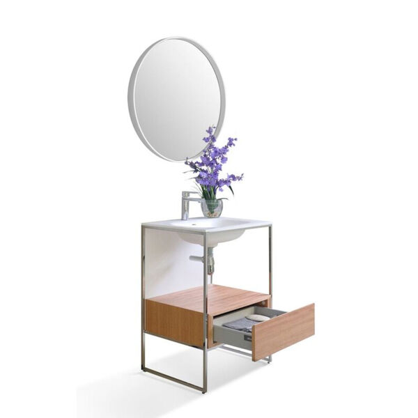 Tory Natural Walnut 24-Inch Vanity Console with Mirror, image 2