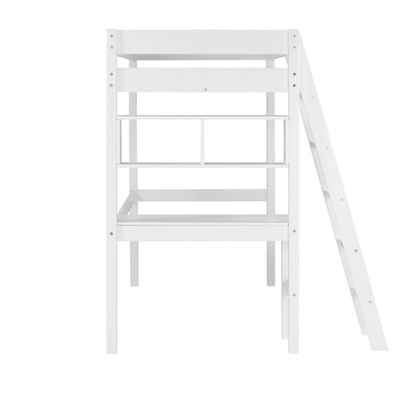Swan White Twin Loft Bed with Desk, image 5