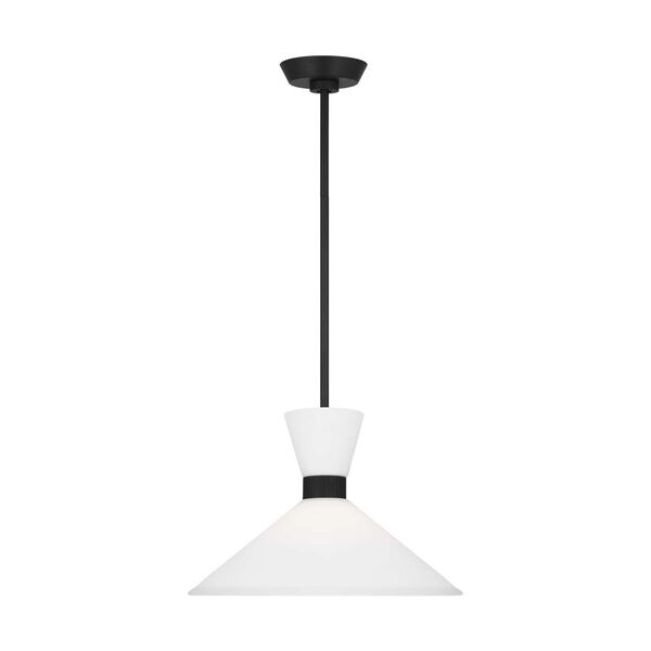 Belcarra One-Light Medium Pendant with Etched White Glass by Drew and Jonathan, image 1