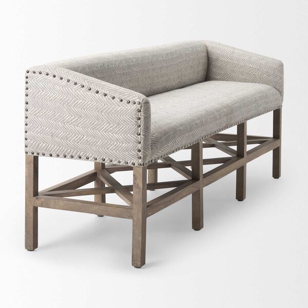 Bergen Grey and Natural Accent Bench, image 5