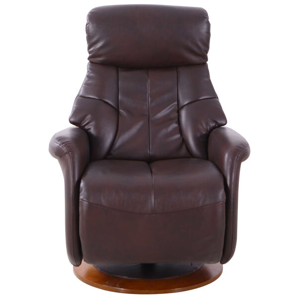 Linden Walnut Espresso Breathable Air Leather Manual Recliner, image 5