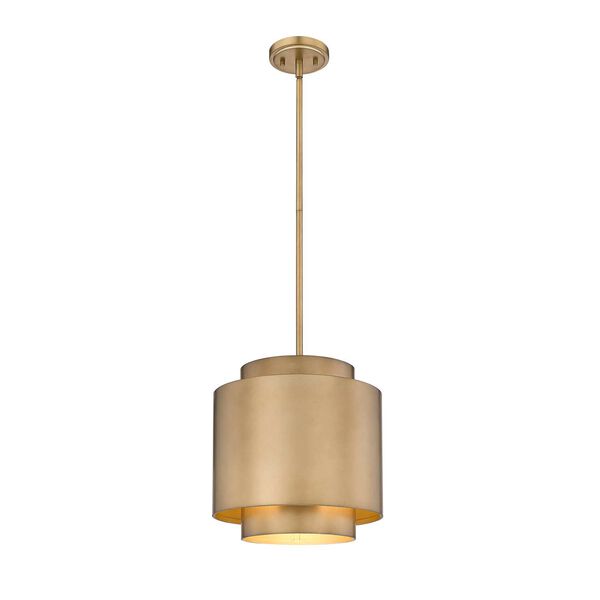 Harlech Rubbed Brass One-Light Pendant with Rubbed Brass Steel Shade, image 5