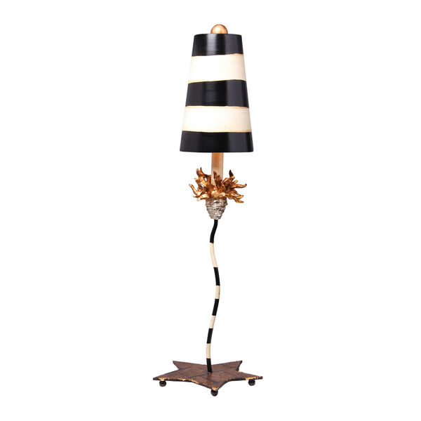 La Fleur Black and Tan Table Lamp, image 1