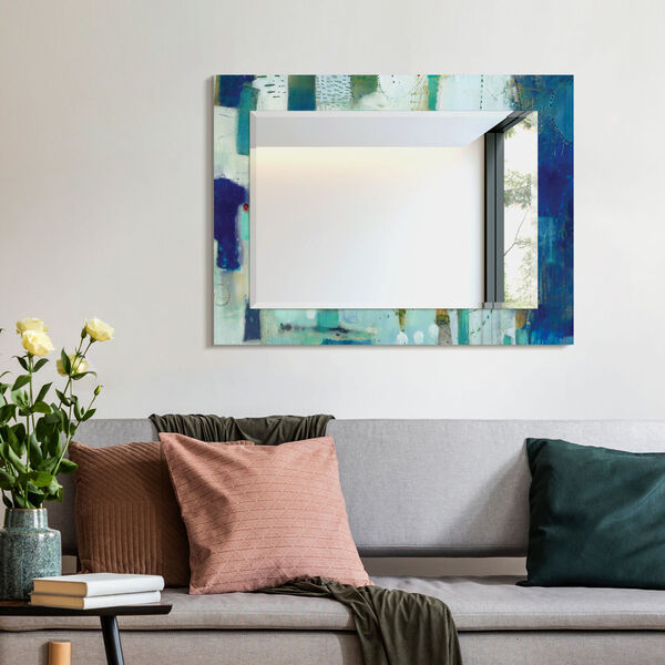 Crore Blue 40 x 30-Inch Rectangular Beveled Wall Mirror, image 1