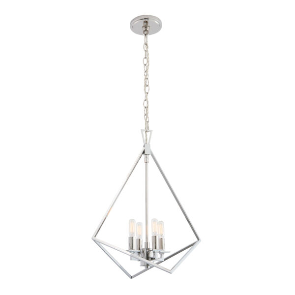 Cage Polished Nickel Four-Light 18-Inch Chandelier, image 2