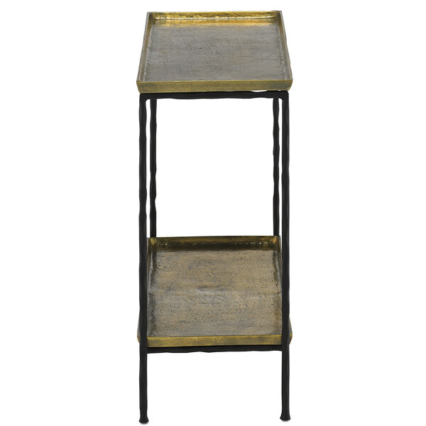 Boyles Antique Brass and Black Side Table, image 4