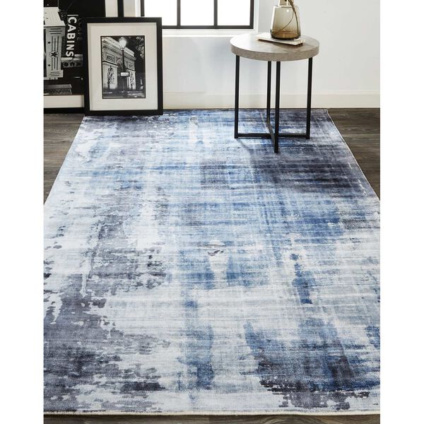 Emory Luxury Glam Abstract Blue Gray Ivory Area Rug, image 3
