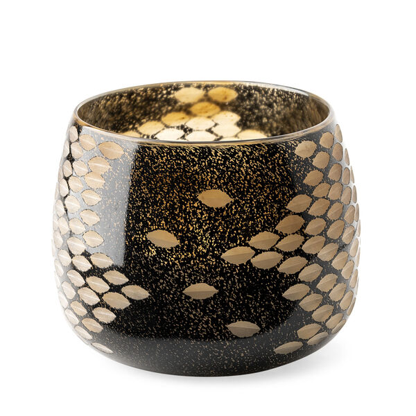 Mojave Gold and Black Glass Vase, image 1