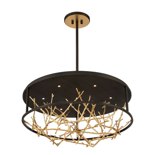 Aerie Bronze and Gold Seven-Light Round LED Chandelier, image 2