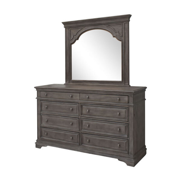 Highland Park Distressed Driftwood Dresser with Mirror, image 2
