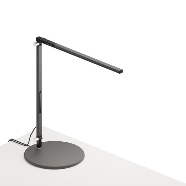 Z-Bar Metallic Black Warm Light LED Solo Mini Desk Lamp with Usb Base, image 1