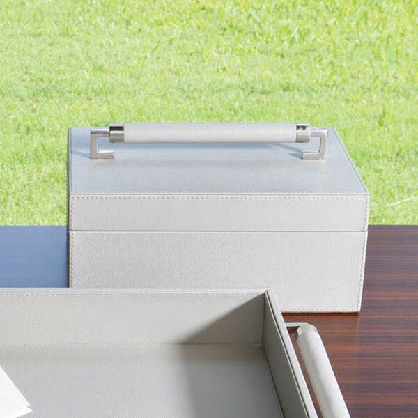 Wrapped Leather Gray Handle Box, image 1
