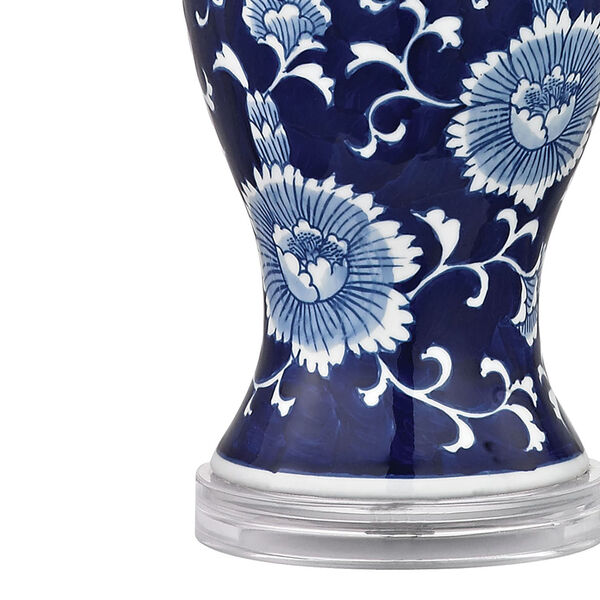 Blue and White Hand Paint One Light Table Lamp, image 4