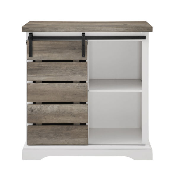 Solid White and Grey Wash TV Stand, image 3