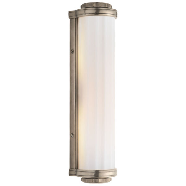 Milton Road Bath Light in Antique Nickel with White Glass by Thomas O'Brien, image 1