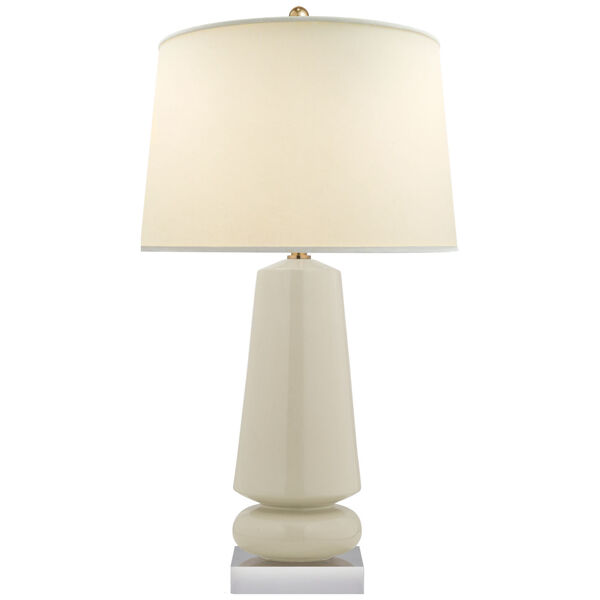 Parisienne Medium Table Lamp in Iced Coconut with Natural Percale Shade by Chapman and Myers - (Open Box), image 1