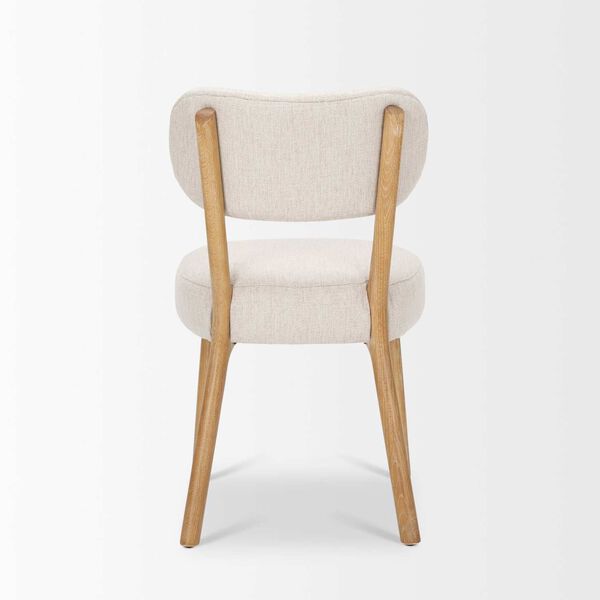 Owen Medium Brown Wood and Beige Fabric Dining Chair, image 4
