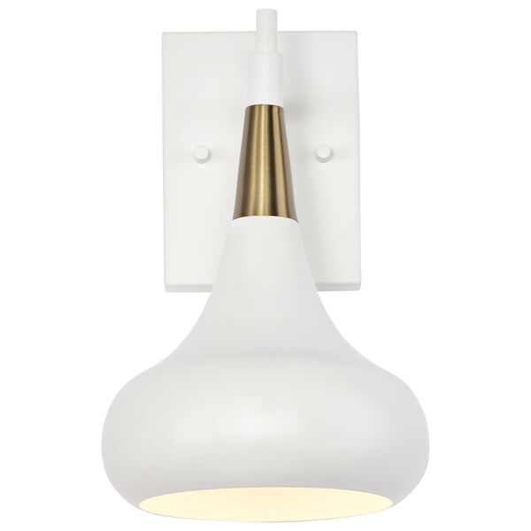 Phoenix Matte White and Burnished Brass One-Light Wall Sconce, image 5
