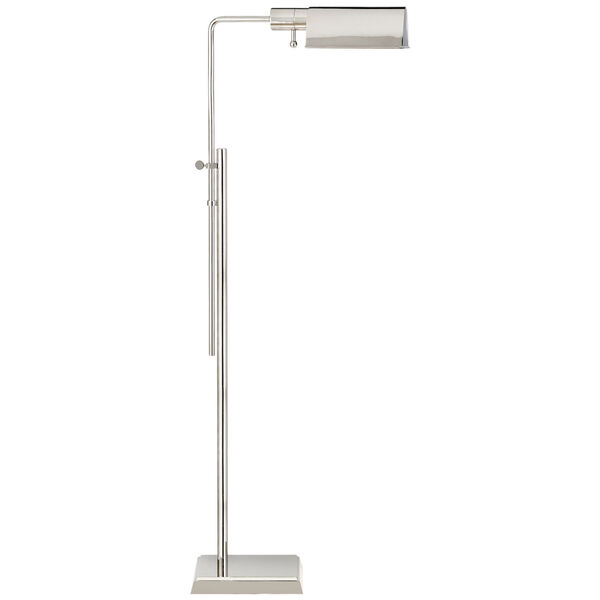 Pask Pharmacy Floor Lamp in Polished Nickel by Thomas O'Brien, image 1