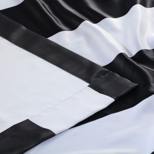 Awning Black and Fog White Stripe Single Panel Curtain 50 x 84, image 4