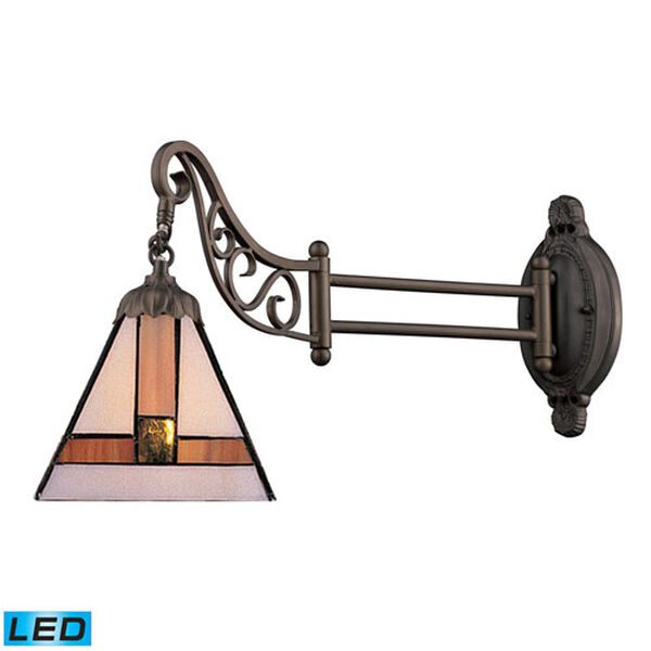 Mix-N-Match Tiffany Bronze 12-Inch LED One Light Swingarm Lamp, image 1