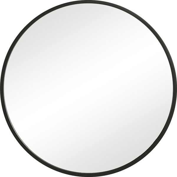 Linden Matte Black 48-inch Round Wall Mirror, image 2