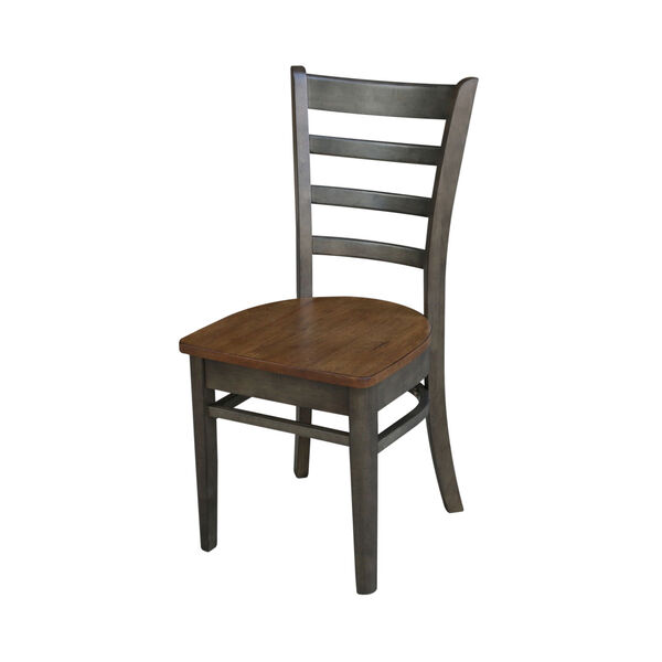 Emily Hickory and Washed Coal 36-Inch Round Top Pedestal Table With Two Chairs, Three-Piece, image 3