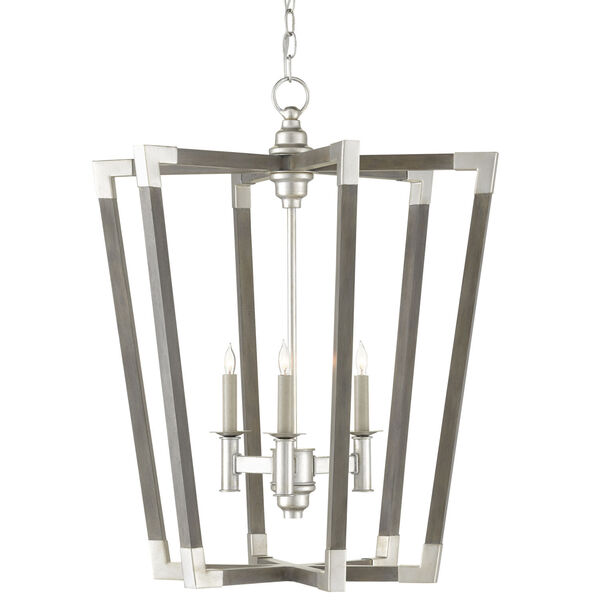 Bastian Chateau Gray and Silver Three-Light Chandelier, image 1