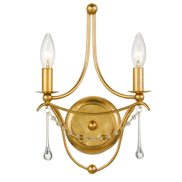 Metro Antique Gold Two-Light Sconce, image 1