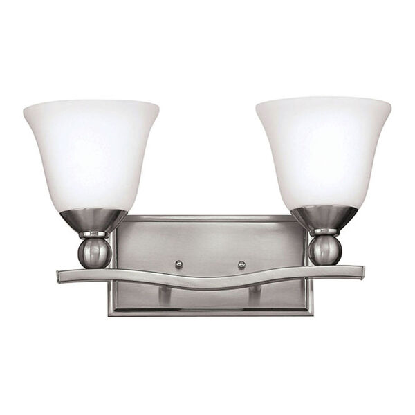 Bolla Brushed Nickel Two-Light Bath Fixture, image 2