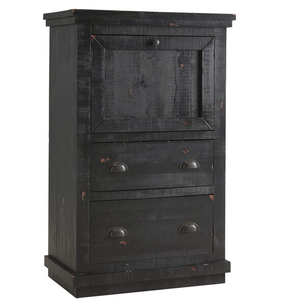 Willow Distressed Black Armoire desk, image 2