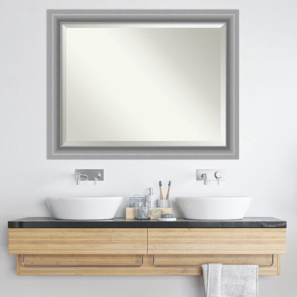Peak Brushed Nickel 46W X 36H-Inch Bathroom Vanity Wall Mirror, image 6