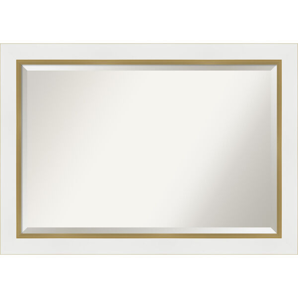 Eva White and Gold Bathroom Vanity Wall Mirror, image 1