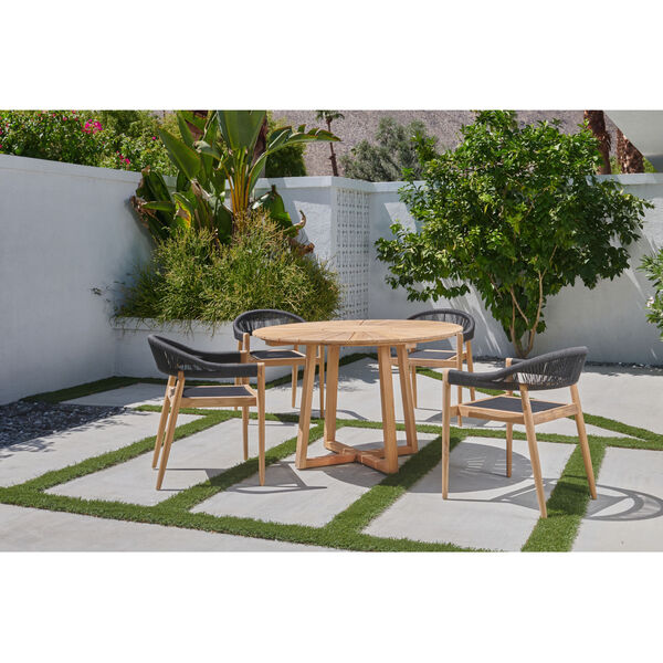 Cambria Natural Teak Outdoor Round Dining Table, image 3