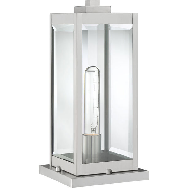 Westover Stainless Steel One-Light Outdoor Pier Base with Transparent Beveled Glass, image 6