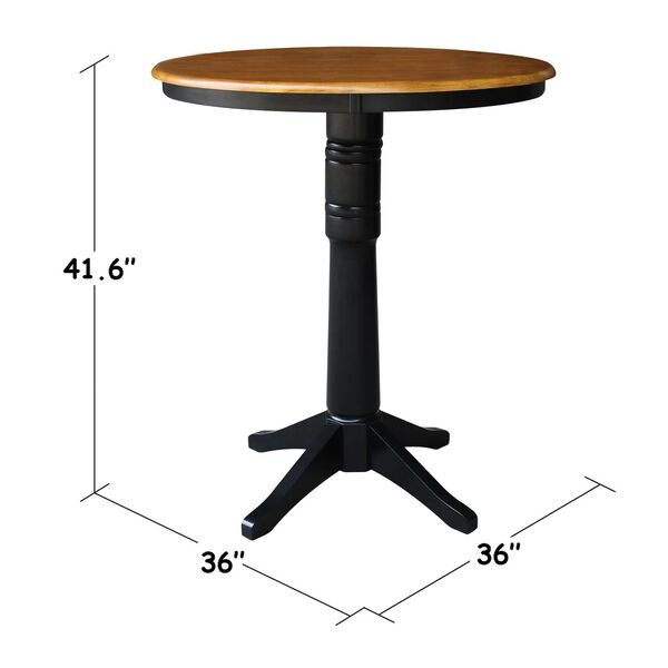 Black and Cherry Round Top Pedestal Table, image 4