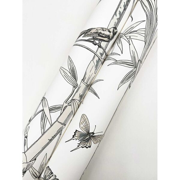 Bambou Toile White Wallpaper, image 5