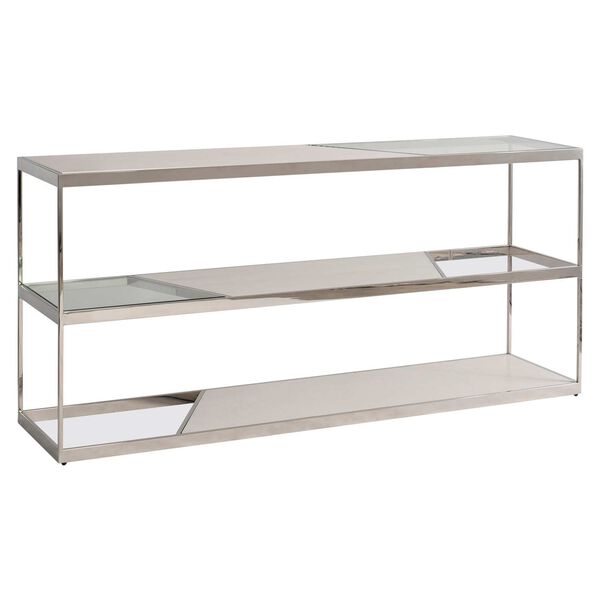 Maymont Stainless Steel and White Console Table, image 2