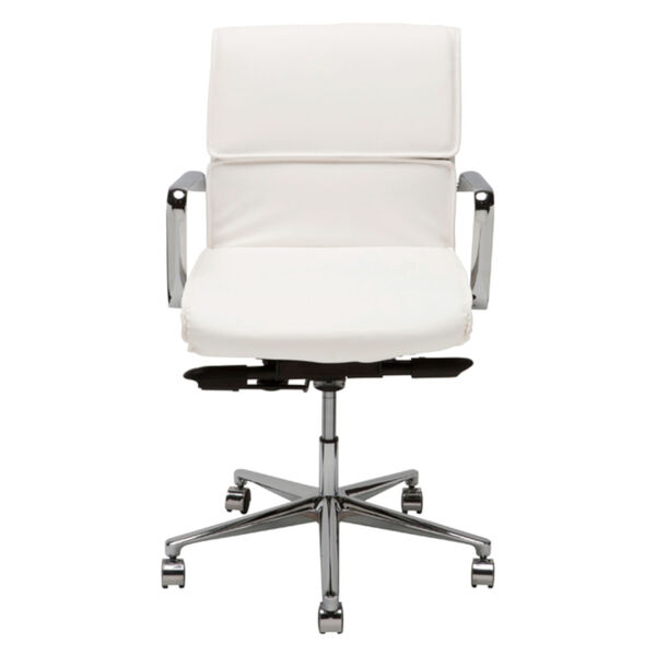 Lucia White and Silver Office Chair, image 2