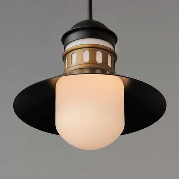 Admiralty Black Antique Brass One-Light Outdoor Pendant, image 4