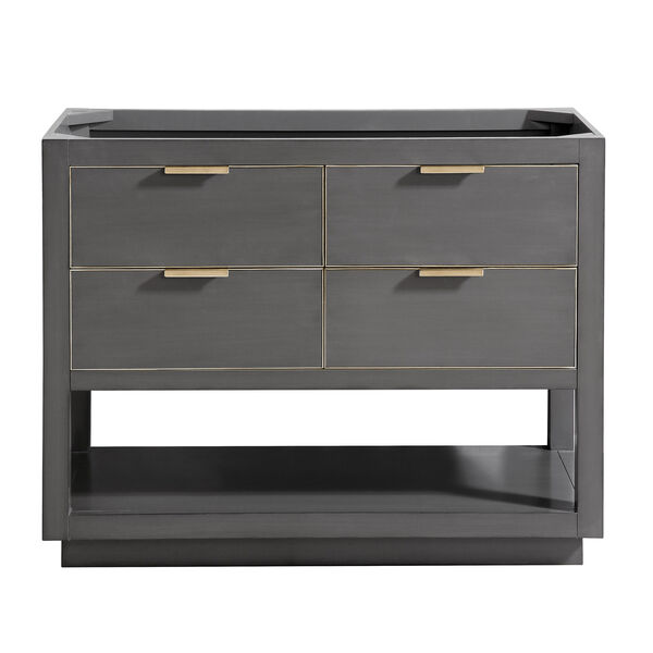 Allie 42-Inch Twilight Gray Matte Gold Vanity Only, image 1