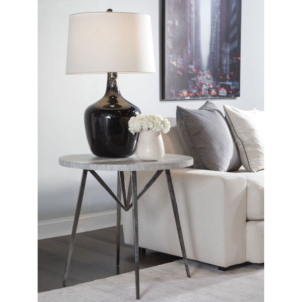 Signature Designs White and Gray Alfie Round End Table, image 2