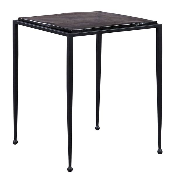 Wavelet Matte Black Side Table, image 1